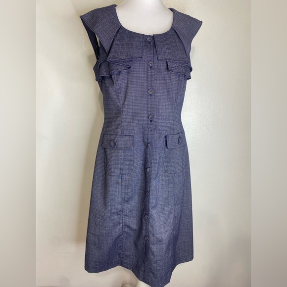 KAY UNGER Elegant Blue Sleeveless Dress - Picture 2 of 11